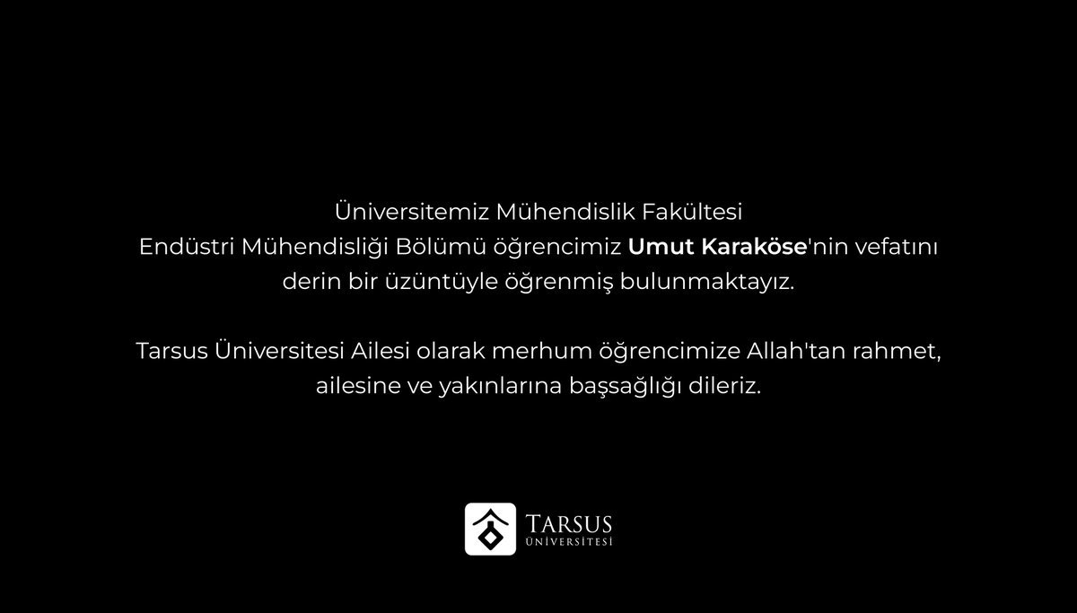 Tarsus’ta Öğrenci Yurdunda Acı Olay: Umut KARAKÖSE Ölü Bulundu